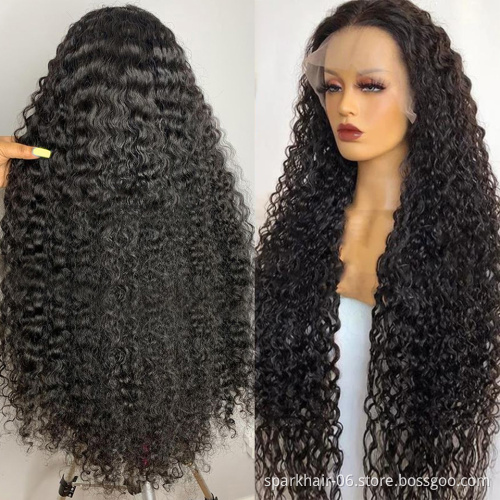 180 Density 13x4 13x6 Water Wave Hd Lace Frontal Wig Human Hair 4x4 5x5 6x6 7x7 Transparent  Lace Closure Wigs for Black Women